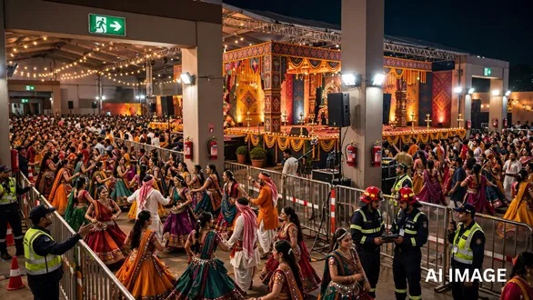 અમદાવાદમાં ગરબા આયોજકો માટે કડક ફાયર ગાઇડલાઇન: 300ના સ્ટેમ્પ પર બાંહેધરી, સરપ્રાઇઝ ચેકિંગ બાદ જ મળશે NOC