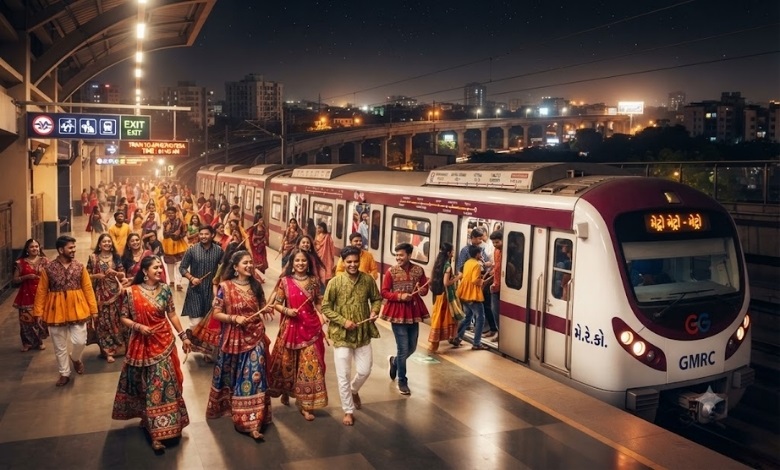 અમદાવાદ મેટ્રો નવરાત્રિ 2026: રાત્રે 2 વાગ્યા સુધી ટ્રેન, ₹50ની ખાસ ટિકિટ